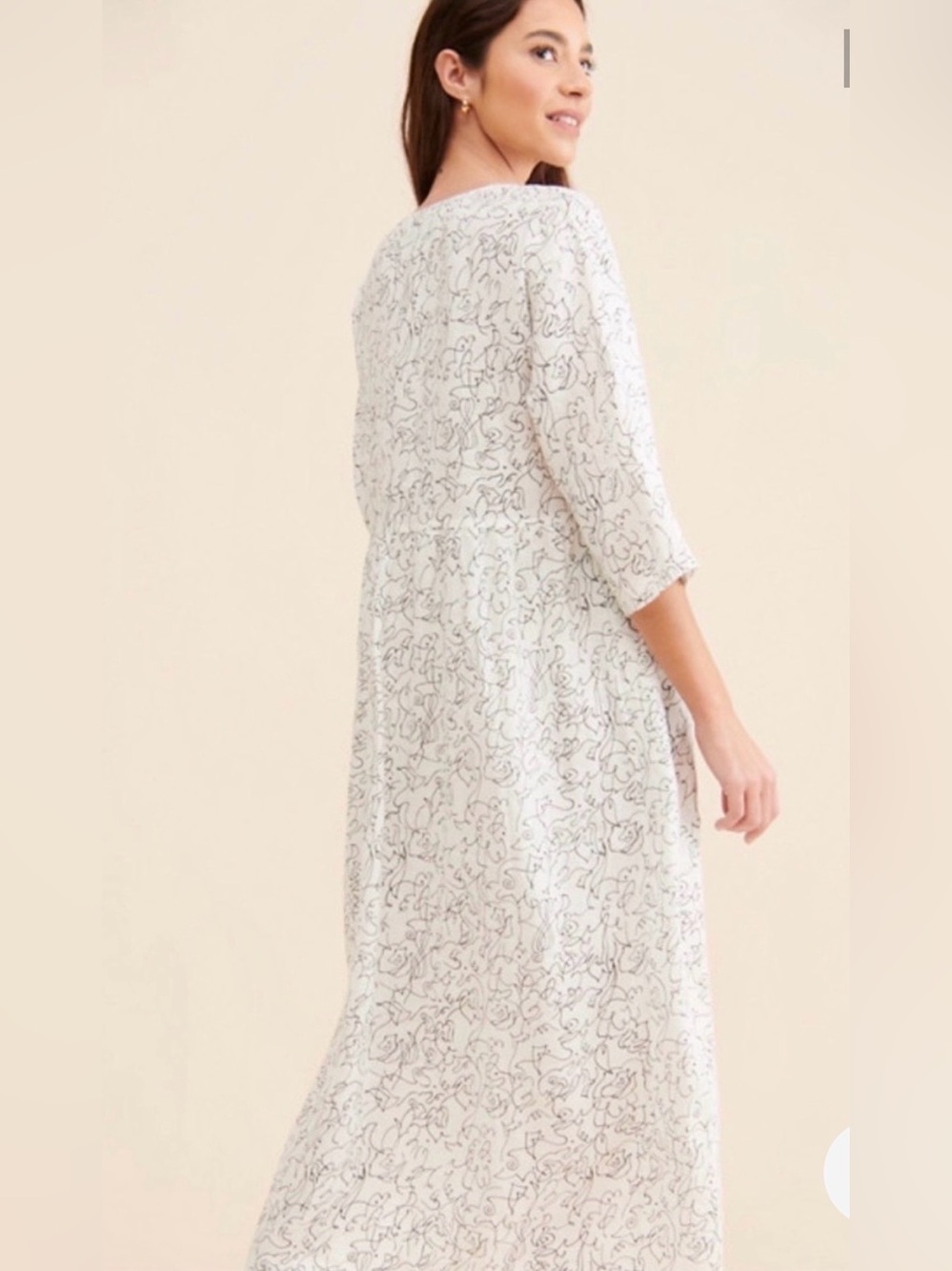 L.F. Markey Sammy Dress - Squiggle Print Midi Dress White & Black